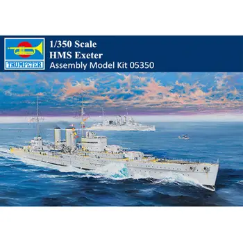 1/350 Trumpeter 05350 Тяжелый крейсер HMS Exeter ВМС Великобритании, модель военного корабля, Набор игрушек для взрослых, Рождественские подарки TH10454