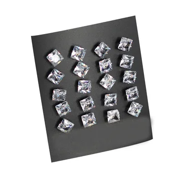 10 Пар роскошных сережек-гвоздиков с кристаллами для женщин и мужчин серебристого цвета из нержавеющей стали с квадратным кубическим цирконием 3 мм-10 мм Модные ювелирные изделия