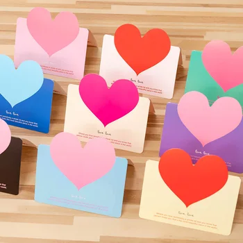 10 Упаковок поздравительных открыток с сердечками на День Святого Валентина, подарочная карта, свадебные приглашения, открытки с благодарственными письмами