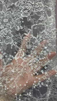 10 ярдов ZQ-3355B3 # Vivi Romantic Beads Lace Bridal 2023 Женское свадебное платье / Красная дорожка / Вечеринка
