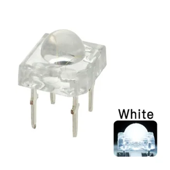 100ШТ 5 Мм Piranha White LED Super Flux Прозрачная Ультраяркая лампа с прозрачными линзами для воды 4-контактные световые бусины