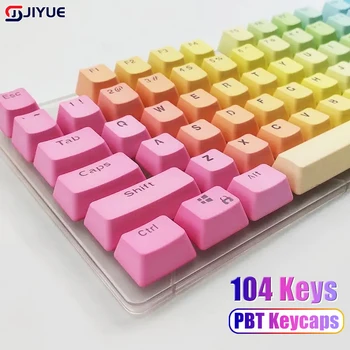 104 Клавиши PBT OEM Profile Pudding Keycaps С Двойной Съемкой Клавишных Колпачков С Подсветкой Для Механической Клавиатуры Cherry MX Switch RGB Gamer Keyboard