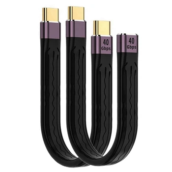 10CM PD 60W Thunderbolt 3 kabel Zertifiziert 40Gbps Typ C zu C USB Schnelle USBC mit Emark 0.1M