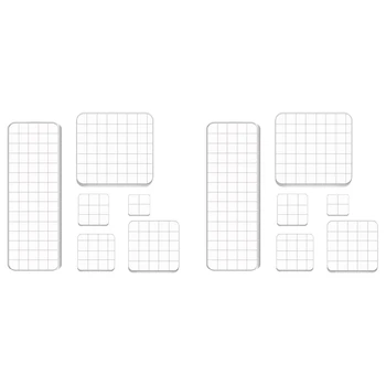 12 Шт. Штамповые блоки Акриловые Прозрачные Штамповые блоки Инструменты с сеткой для изготовления поделок в стиле скрапбукинг