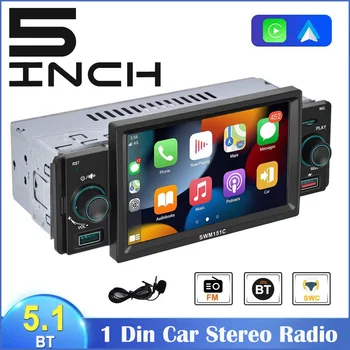 1Din 5-дюймовый Автомобильный Радиоприемник MP5, Мультимедийный видеоплеер Mirrorlink, Двойной USB, Bluetooth, Стереоплеер 5.1 FM RDS.