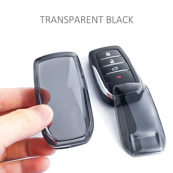 1шт Черный прозрачный чехол-брелок для ключей Toyota, для Sienna, для Venza, для Hilux, легкая текстура с полной защитой