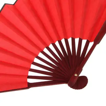 2/3/5 Бамбуковый китайский кунг-фу тайцзи Ручной складной вентилятор Performance Dance Red