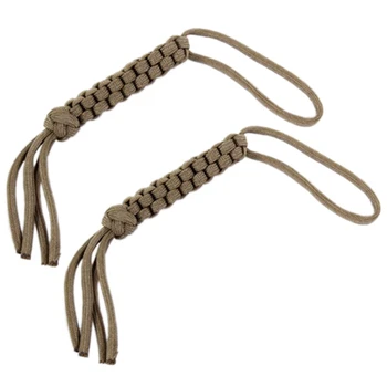 2 шнурка для ножей квадратного плетения из паракорда-хаки