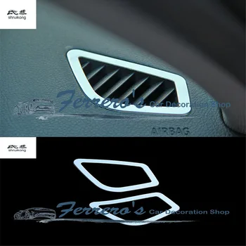 2 шт./лот Автомобильная розетка кондиционера из нержавеющей стали в высоком положении, отделка крышки для BMW 3-SERIES F30 320 328 2013 2014
