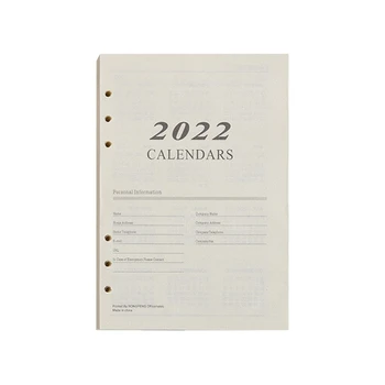 2022 Английский Планировщик Вставляет в переплет многоразовую бумагу на 6 отверстий для ноутбука Plan Dropship
