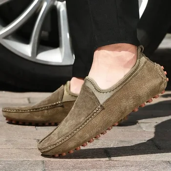 2023 Весенняя Новая Мужская обувь Из натуральной Кожи Doug Shoes, Мужская Модная Корейская Повседневная кожаная обувь с мягкой подошвой, Мужские Лофтеры без застежки