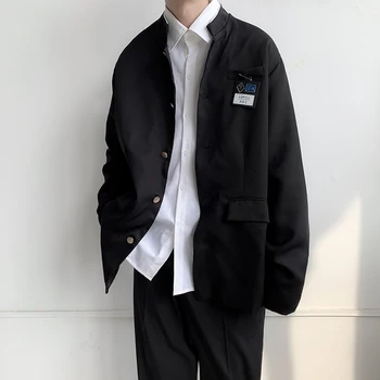 2023 Мужская повседневная куртка в китайском стиле, маленький костюм, Корейская версия, униформа, студенческая куртка, маленький костюм, Молодежное модное пальто