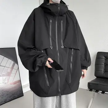 2023 Новая модная повседневная короткая куртка с капюшоном для мужчин, ветрозащитная весенне-осенняя свободная тонкая летная куртка для мужчин A07