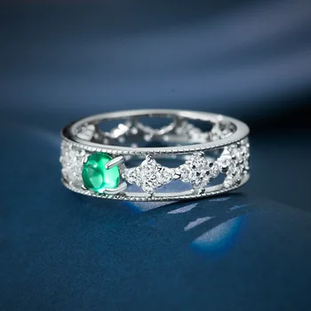 2023 Новое кольцо в стиле ретро с изумрудом и плоской подошвой из серебра 925 пробы, 4,5 мм, женское кольцо с цирконом, новинка, нишевое кольцо в стиле ретро.