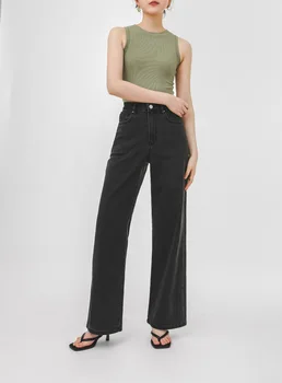 2023 Новые ностальгические хлопчатобумажные джинсы для женщин, удобные и мягкие, с высокой талией, широкие брюки, универсальные модные джинсовые брюки