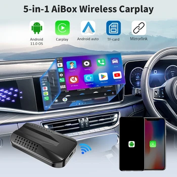 2023 Оригинальный Беспроводной Адаптер CarPlay C9 Carplay Android Auto И Mirrorlink 5 в 1 Carplay Ai Box Bluetooth Для Audi Toyota