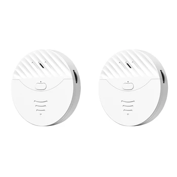 2X интеллектуальная Wifi-сигнализация Tuya, датчик вибрации дверей и окон, оповещение о защите Работает с Alexa, Smart Life (белый)