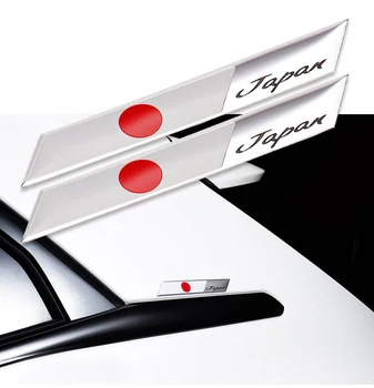 2шт Алюминиевый Флаг Японии, Эмблема, Наклейка на крыло багажника, наклейка для TOYOTA RAV4 HONDA CIVIC MITSUBISHI SUBARU NISSAN MAZDA