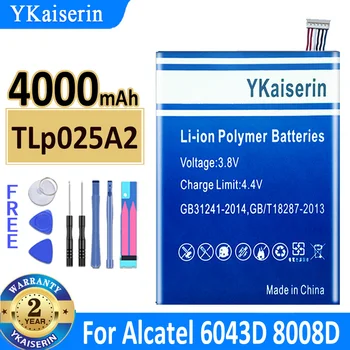 4000 мАч YKaiserin Аккумулятор TLp025A2 Для Alcatel One Touch Onetouch POP C9 Dual 7047D Idol X Plus XPlus OT 6043D 8000D Bateria