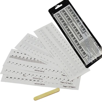 448C Съемные наклейки для клавиатуры пианино Наклейка для начинающих Наклейки для заметок на клавиатуре Маркер для обучения и практики Прочный
