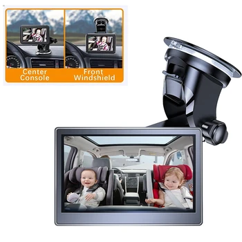 5-дюймовое детское автомобильное зеркало HD1080P, детское сиденье, детский автомобиль с функцией HD-камеры, автомобильный зеркальный дисплей, Многоразовый кронштейн-присоска
