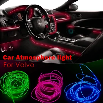 5 М Автомобильный Светодиодный Светильник USB Внутренняя Атмосфера Полосы Света Лампа Для Volvo C30 C70 S40 S60 S70 S80 V40 V50 V60 V70 XC70 XC90 Украшения