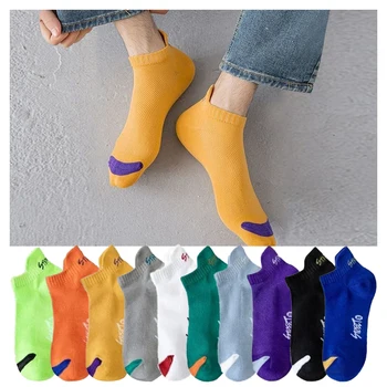 5 Пар ярких носков на щиколотке, мужские Дышащие Уличные Модные Спортивные Носки с дезодорантом, невидимые носки для путешествий, лодок для бега