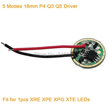 5 шт./лот 16 мм 5 Режимов Cree XRE XTE XPE XPG P4 Q5 Q3 Светодиодный Драйвер Трансформатора Освещения DC3.7V 700mA Выход