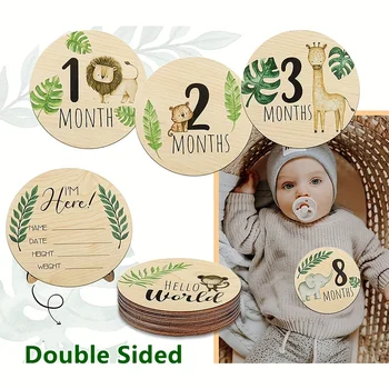 7ШТ Милых детских деревянных карточек с месячными вехами с объявлением о беременности и подарками в честь Рождения ребенка для мальчиков и девочек