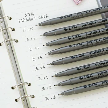 8 шт./ лот, черные гелевые ручки, простой дизайн, ручка для подписи, офисные школьные канцелярские принадлежности Canetas escolar 0.3/0.4/0.5/0.6 мм