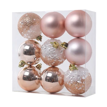 9 ШТ. Украшения для рождественских шаров, украшения для Рождественской елки, подвесные шары для домашнего декора для новогодней вечеринки - 2,36 дюйма, шампанское