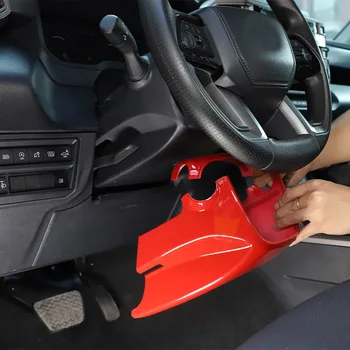 ABS Красный/Углеродный Волокно Для Toyota Tundra Sequoia 2022-2023 Рулевое Колесо Автомобиля Рулевая Колонка Защитный Чехол Аксессуары Для Интерьера