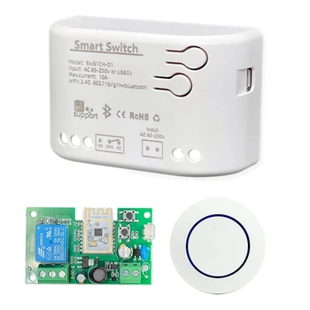 AC 85-250 В Белый Модуль С Корпусом Wifi + BT 1CH Дистанционное Реле Ewelink Для Alexa Google Home С Дистанционным Управлением 2.4 Г