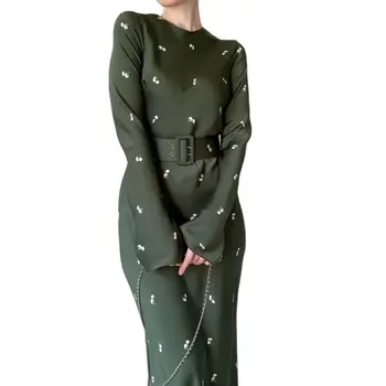 Aimsnug, перспективное платье в стиле бохо с цветочным рисунком, с поясом, женские элегантные вечерние платья 2024, женское платье в пол