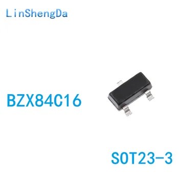 BZX84C16 Стабилитрон 16V SMD SOT23 трафаретная печать Y5 (100 штук)