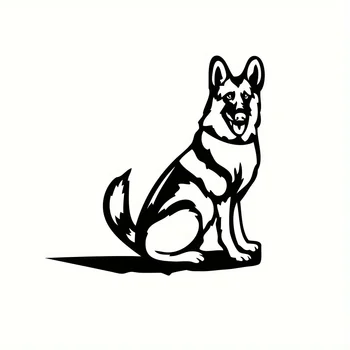 CIFbuy, 1 шт., металлический силуэт немецкой овчарки, вырез со знаком щенка, декор для дома и сада в деревенском стиле, подарок на новоселье для любителей собак