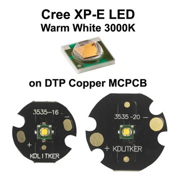 Cree XP-E Теплый белый светодиодный излучатель 3000K SMD 3535 на KDLitker DTP медный фонарик MCPCB с желтым светом 