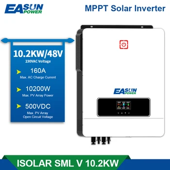 EASUN POWER 10,2 КВТ Гибридный Солнечный Инвертор MPPT 180A Солнечный Контроллер В сети Чистый Синусоидальный Инвертор 48V 230V PV 500VDC И WIFI
