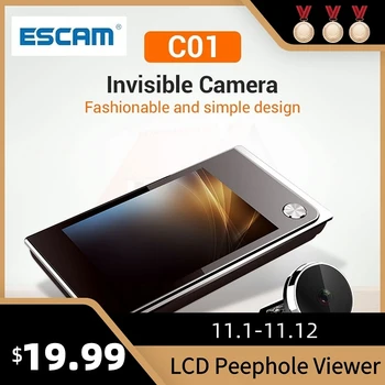 Escam C01 3,5-дюймовый цифровой ЖК-дисплей с 120-градусным глазком, фото-визуальный мониторинг, электронная камера 