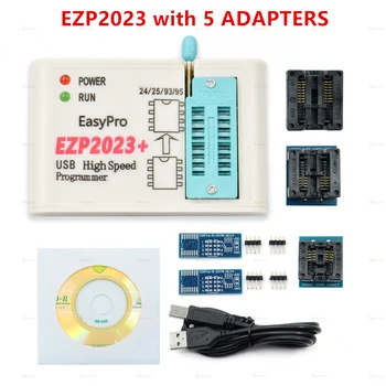 EZP2023 USB SPI Программатор Полный Комплект + 12 Адаптеров Поддержка 24 25 93 95 EEPROM Flash Bios Minipro Компилятор Программирования Калькулятор