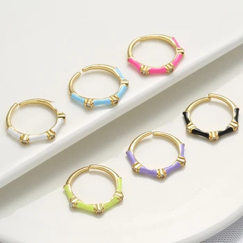 HECHENG, эмалированное кольцо в простом стиле с блестящим кубическим цирконом, модное кольцо на палец, для женщин Оптом