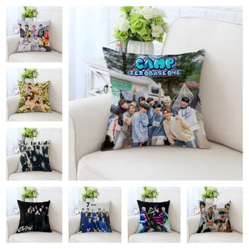 Kpop ZB1 ATEEZ Stray Kids SHINEE Двусторонняя квадратная подушка с принтом, подушка для автомобильного дивана, альбом, плакат, наволочка с рисунком, подарок для фанатов