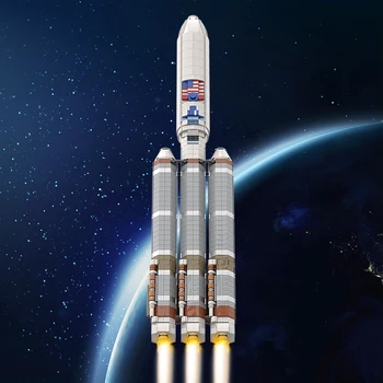 MOC 1:110 Atlas V Тяжелая Ракета Кирпичи Ракета-Носитель Космический Корабль Перевозчик Вселенная Аэрокосмический Строительный Блок Детская Игрушка Подарок На День Рождения
