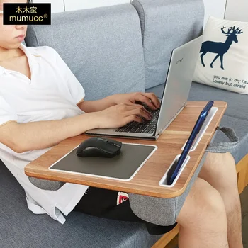 MUMUCC Многофункциональный офисный деревянный стол для ноутбука Слот для карт памяти Стабильный домашний Универсальный с мягкой подушкой Подставка для ноутбука