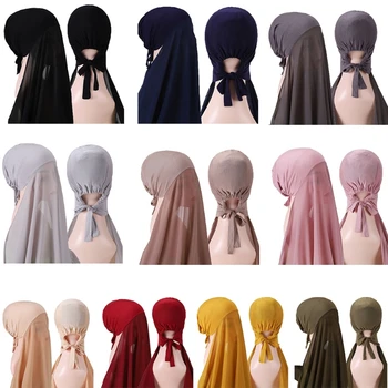 MXMB Женские Мягкие шарфы, однотонный мусульманский хиджаб для головного платка, длинная накидка, простая шаль, украшения, исламский платок