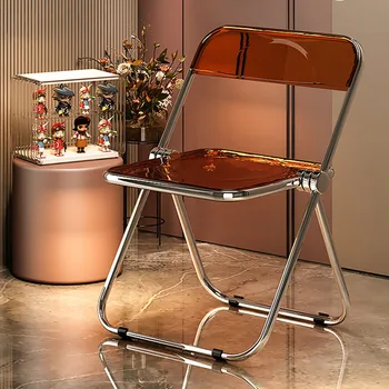 Nordic Mobile Metal Chair Компьютер для гостиной, Пляжный Акриловый Геймер, Элегантные Обеденные Стулья Relax Sillas De Cocina Мебель для дома