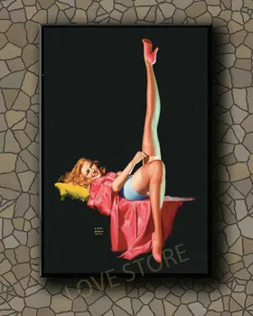 P255 Винтажная красивая девушка в стиле Пин-ап, классическое изображение, 381 Плакат из шелковой ткани, художественный декор, картина для дома, подарок