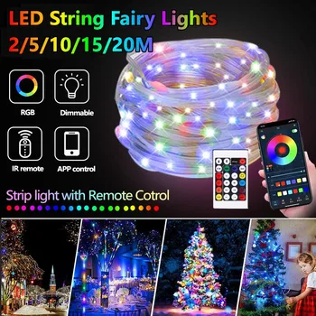 RGB светодиодные сказочные гирлянды Dreamcolor USB Рождественский свет Bluetooth ПРИЛОЖЕНИЕ Умная гирлянда Сказочный свет Декор для Рождественской свадьбы