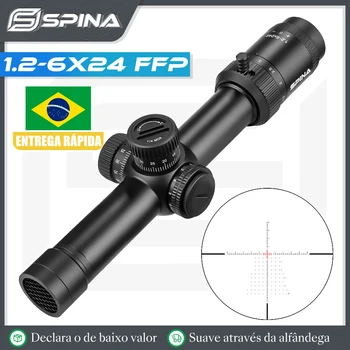 SPINA OPTICS 1.2-6x24 FFP First Focus Scope, тактические охотничьи прицелы для быстрой стрельбы, турельный замок Fit.308ect