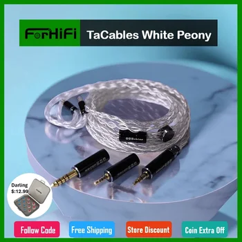 TaCables Белый Пион, Посеребренный монокристаллический Медный кабель 3,5 мм \ 2,5 мм \ 4,4 ММ, Провод для обновления штекера для Hi-FI